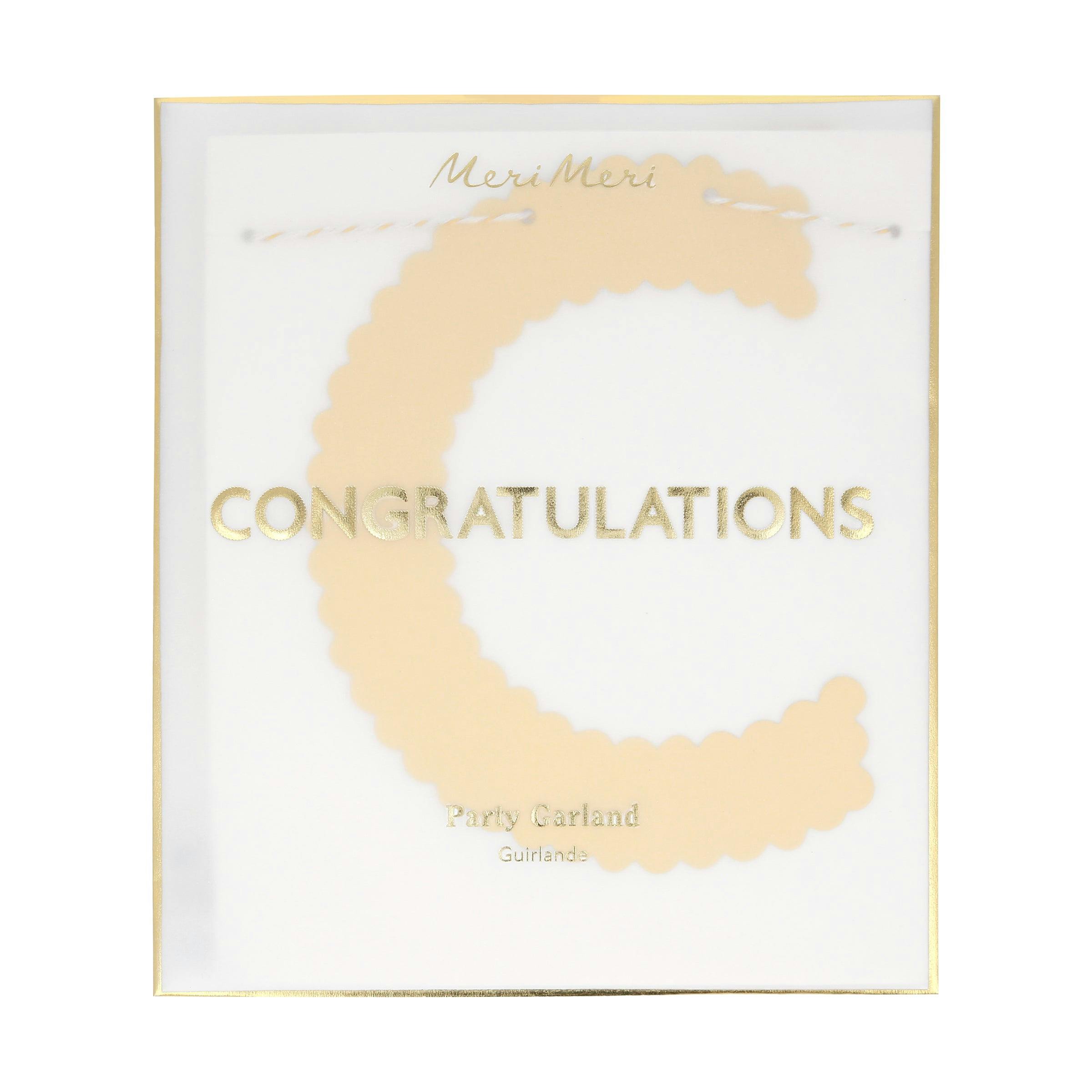 Gold Scallop Congratulations Garland