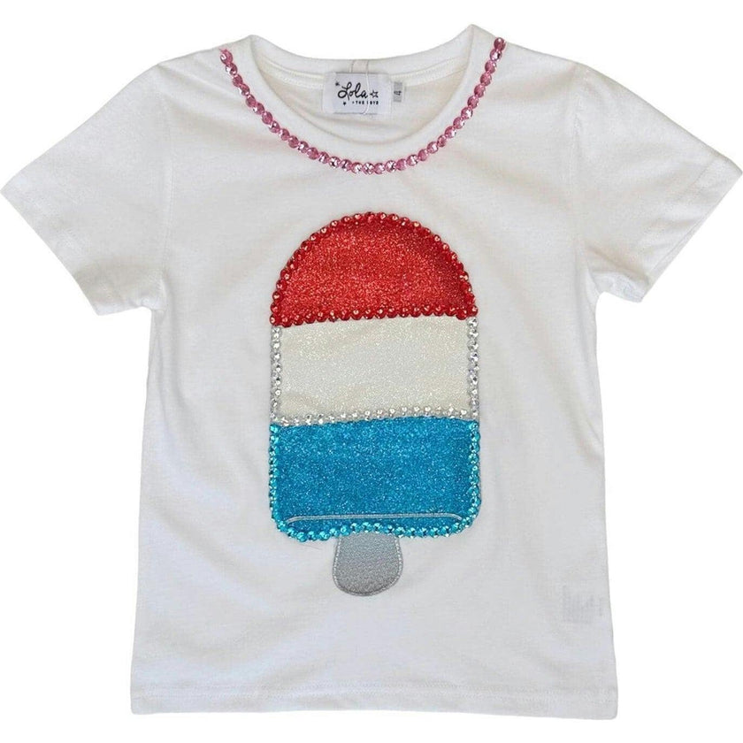 Icy Rhinestone Gem Bomb Pop Crew Neck Tee