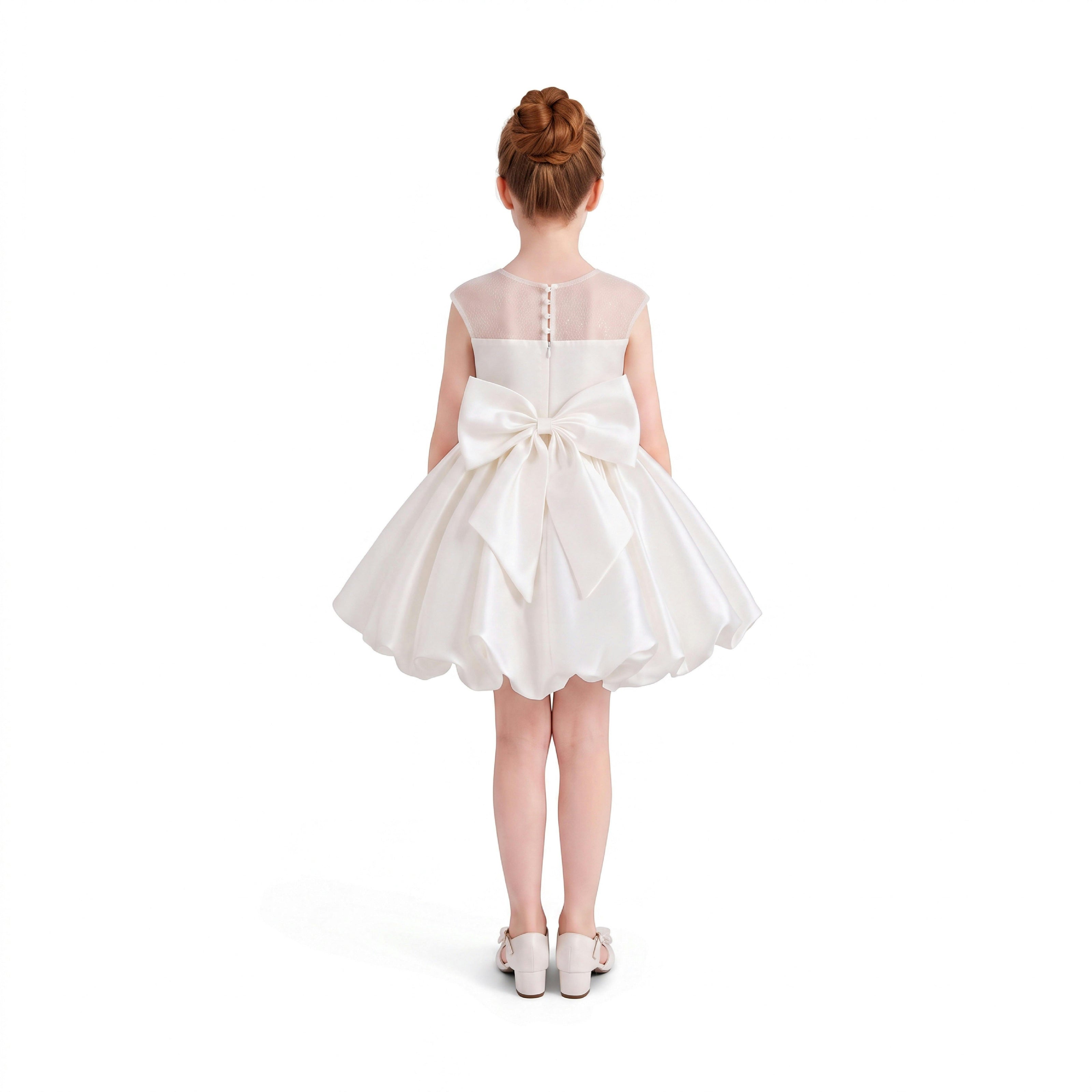 Ivory Zorina Party Dress with Floral Accent
