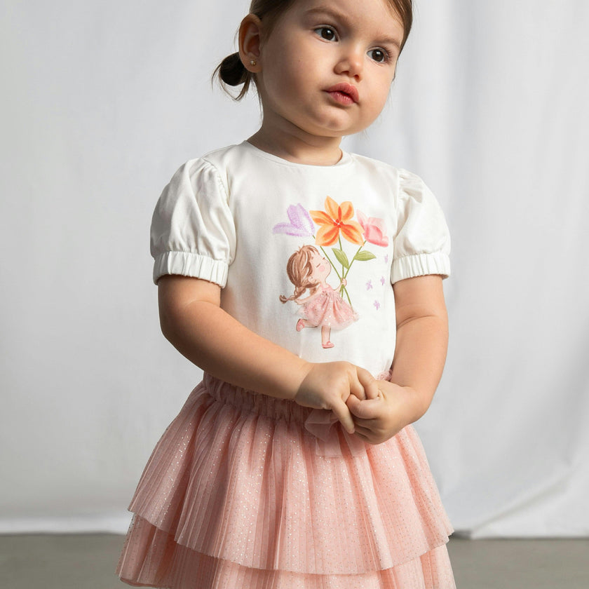 Pink Baby Pleated Tulle Skirt