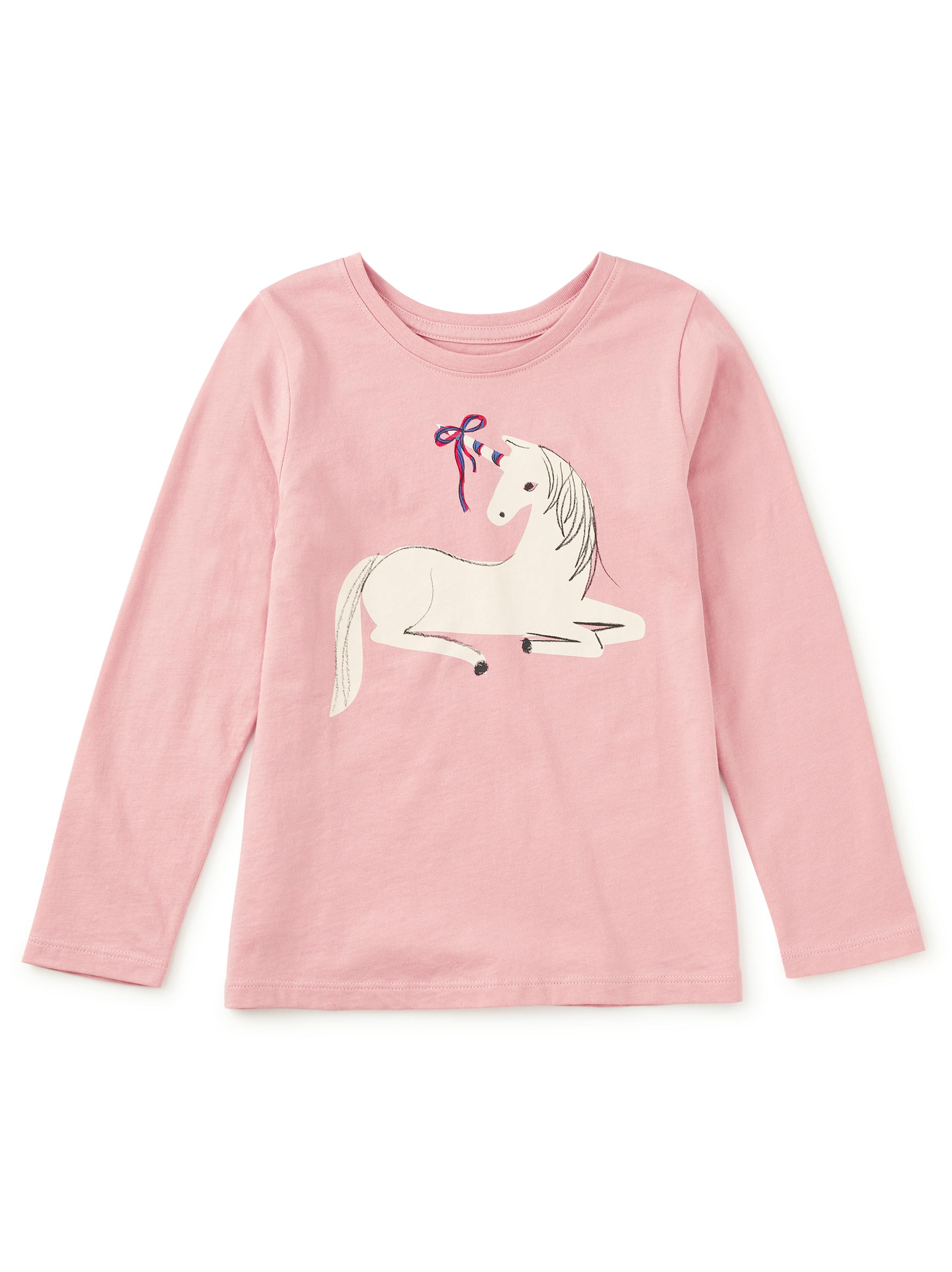 Royal Meadow Unicorn Graphic Tee, English Rose