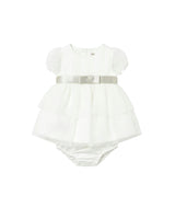 White Baby Dress With Bow Waistband