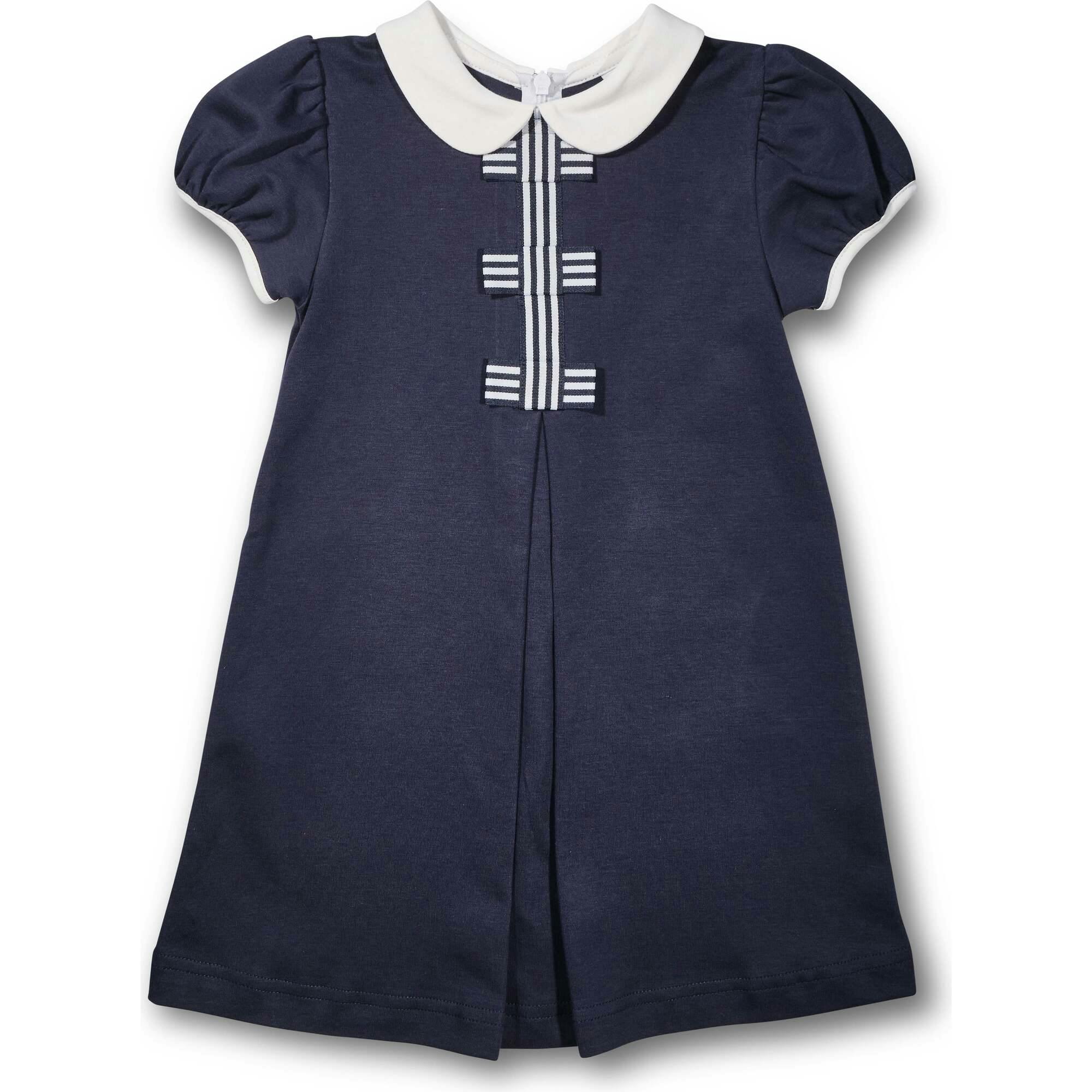 Knit Dress With Stripe Ribbon Bows