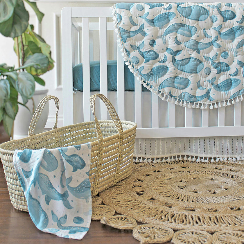 Caspian Cotton Muslin Swaddle Blanket Set (Ocean, Set of 2)