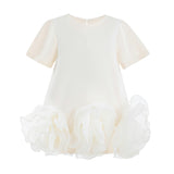 Beige Verina Ruffled Hem A-Line Dress