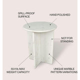 Javier 17.75" Contemporary Natural Marble Handmade X-Shaped End Table