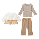 Beige Quilted Ruffle Outfit