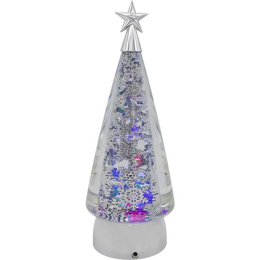 11.5-Inch Battery-Operated USB LED Rotating Christmas Tree
