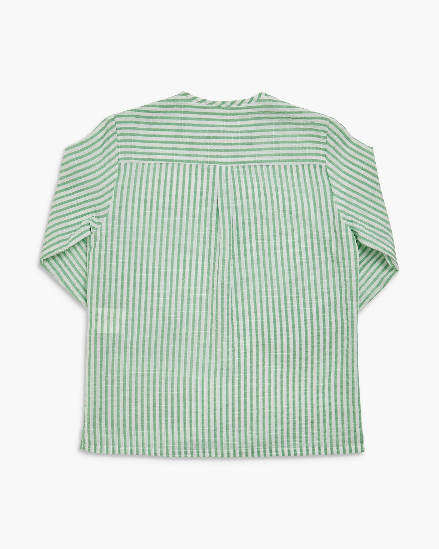 Victor Shirt Mint Stripe