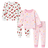 Kids and Toddlers 2 Pack Candy/Cherries Long Sleeve Snug Fitted Pajamas