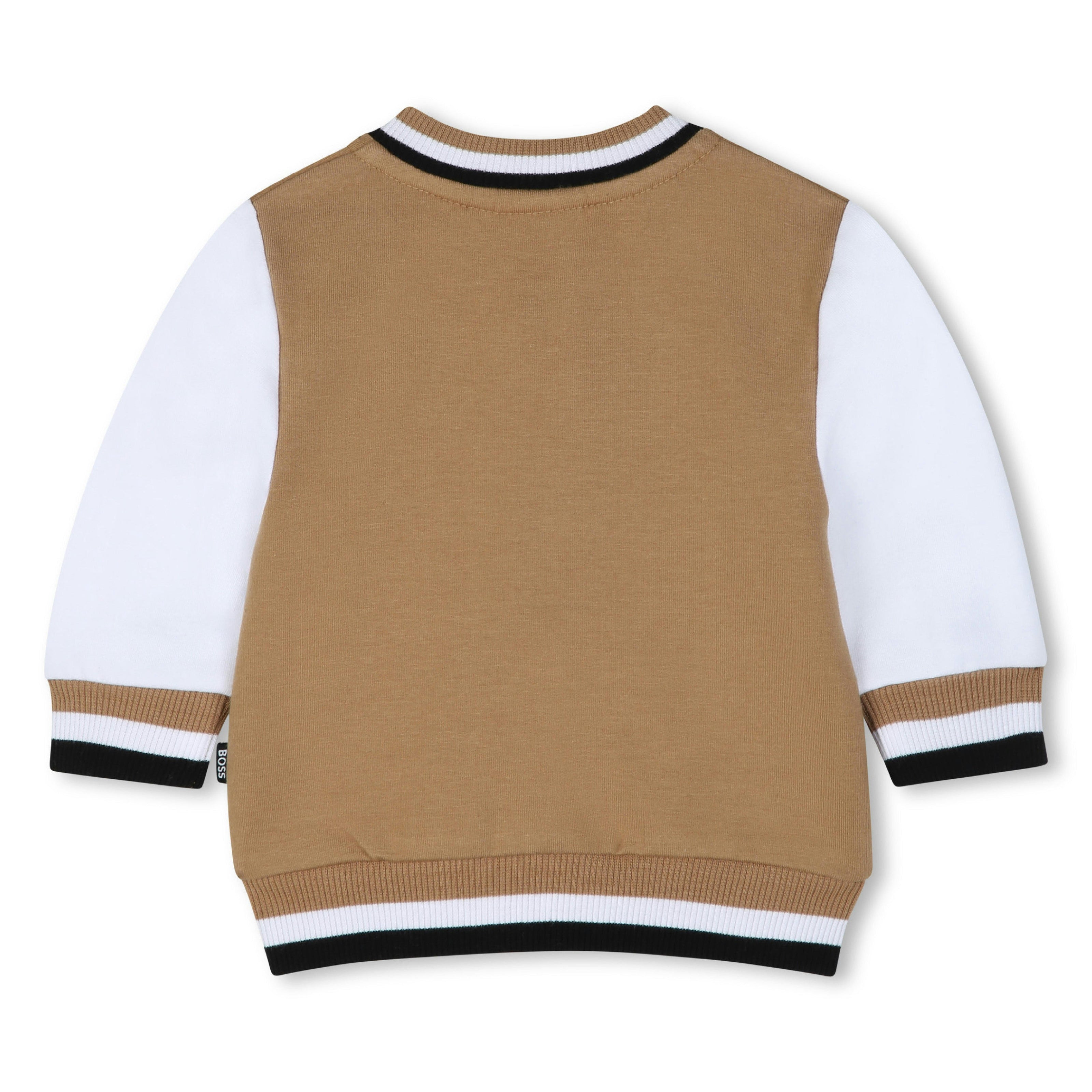 Beige Logo Baby Jacket Set