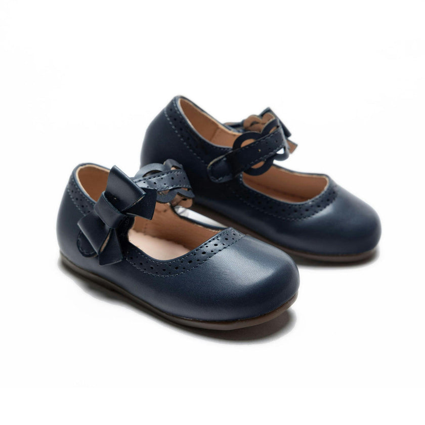Navy Ribbon Banded Flats