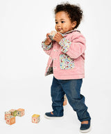 Reversible Quilted Jacket, Burgundy Coneflower Floral
