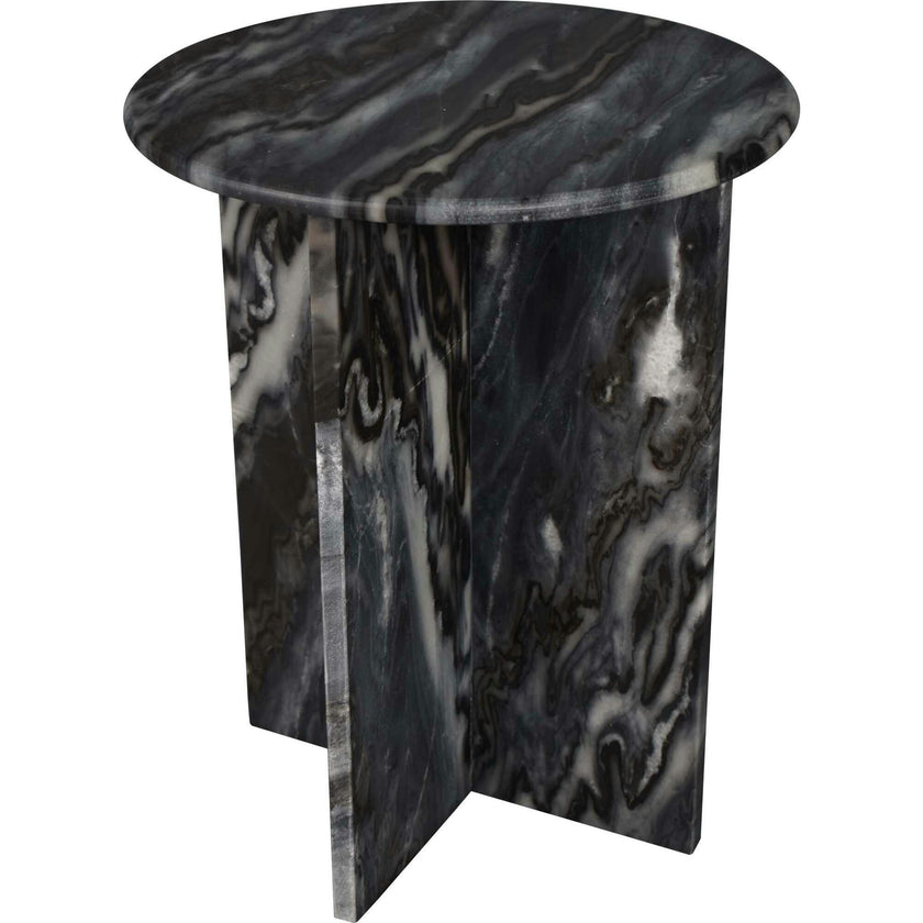 Javier 17.75" Contemporary Natural Marble Handmade X-Shaped End Table
