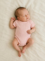 Organic Cotton Pointelle Short Sleeve Romper