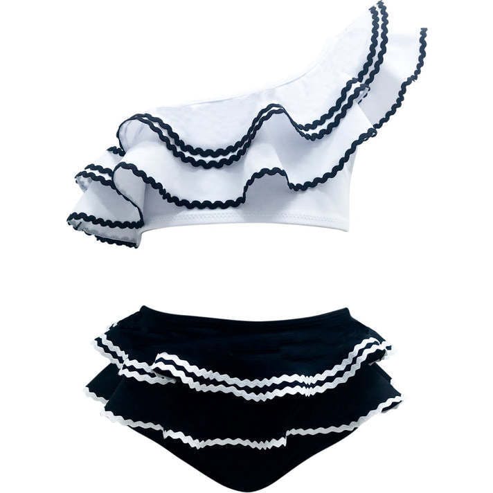 Selene Tired Ruffle One-Shoulder & Waist Two-Piece Bikini