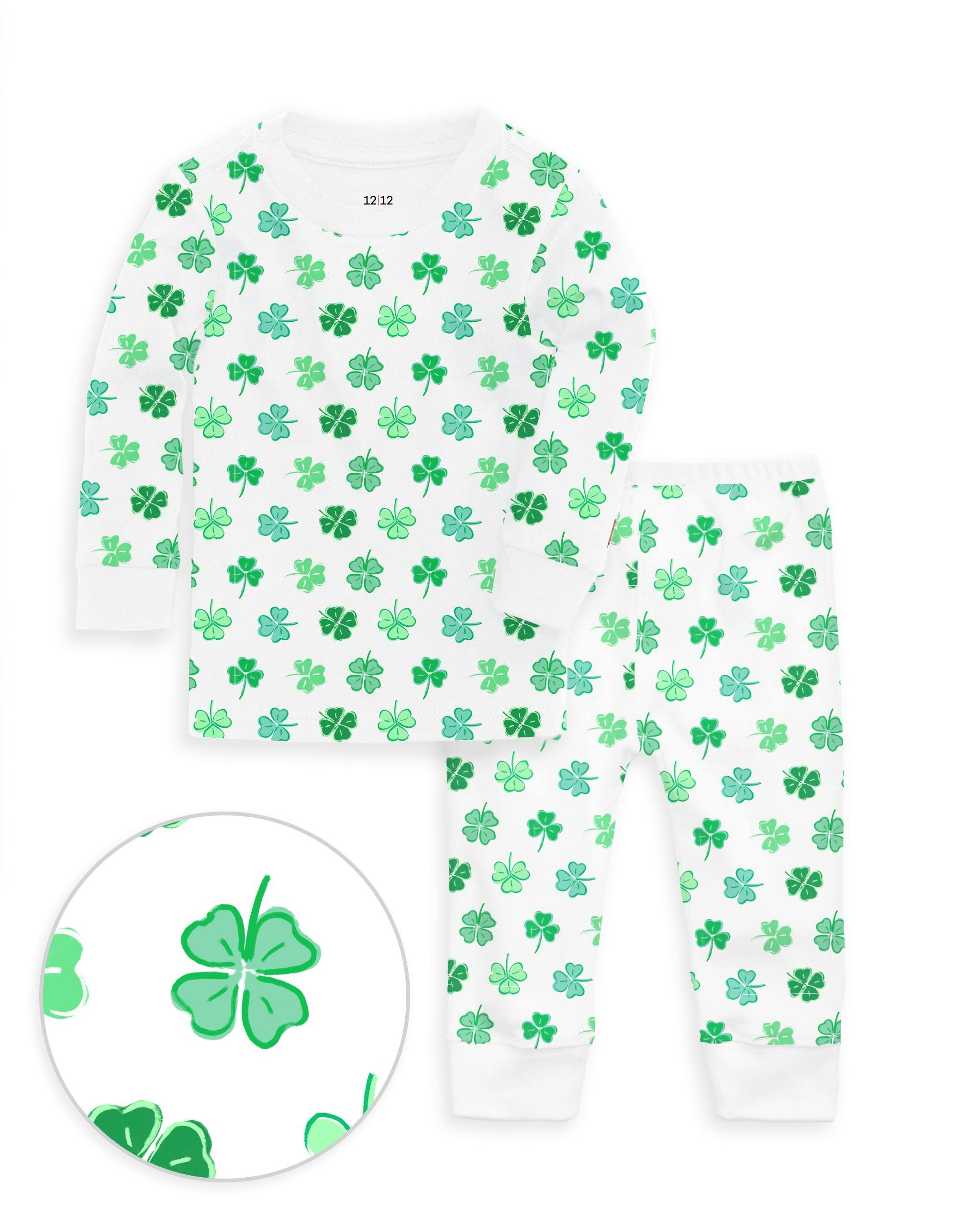 The Organic Long Sleeve Pajama Set [Shamrocks]