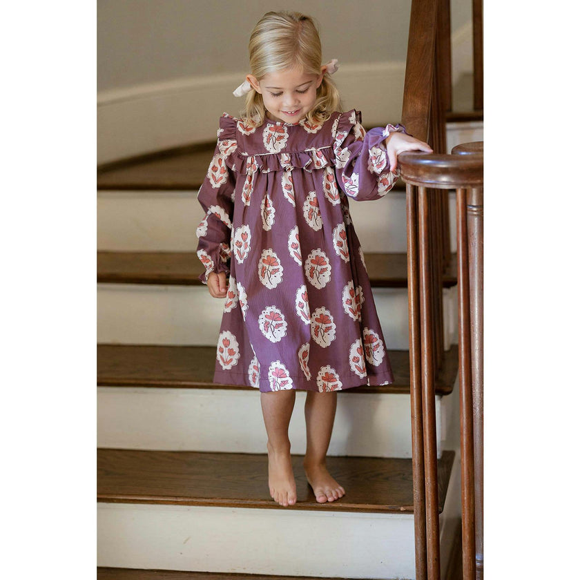 Britta Dress in Intaglio Maroon