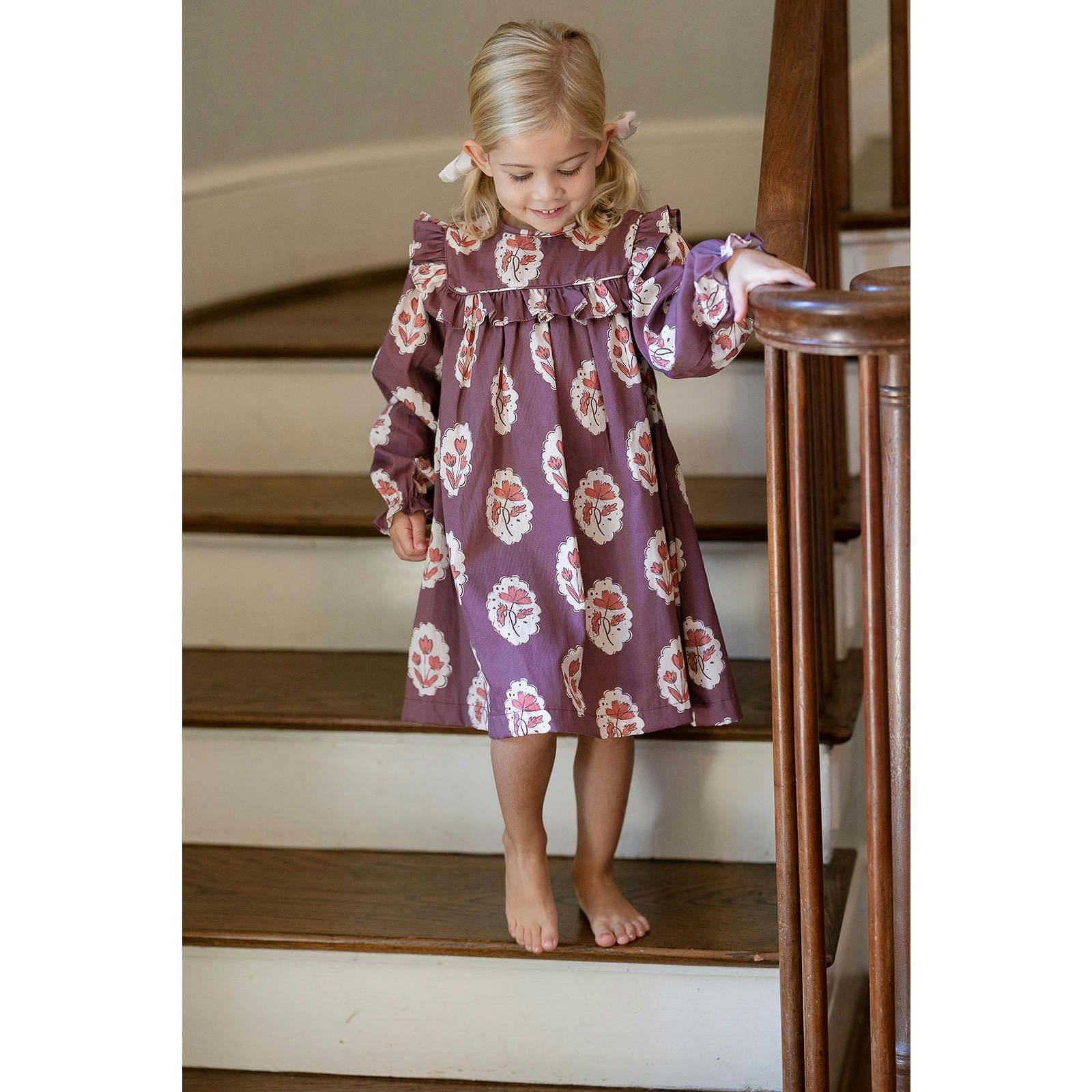 Britta Dress in Intaglio Maroon