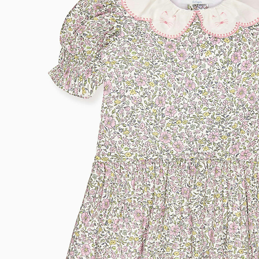 Nicky Hilton x La Coqueta Sage Floral Iris Girl Drop Waist Dress