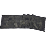 Artisan Hand Loomed Cotton Table Runner - Indigo Blocks - 18"x96"