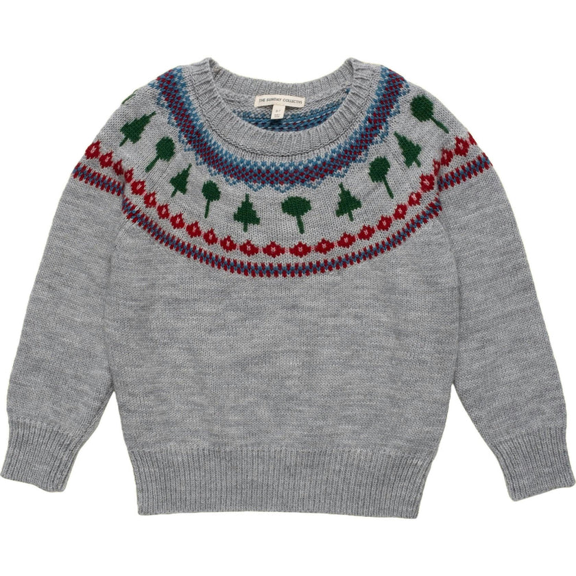 Recess Fair Isle Sweater in Heather Grey