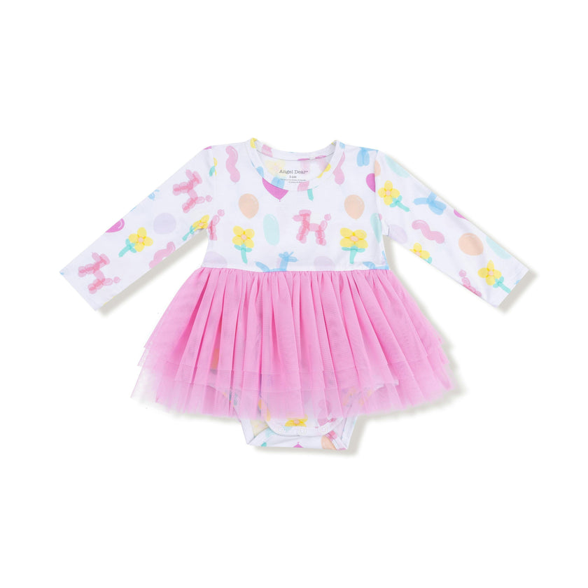 Balloon Animals - Pink - Long Sleeve Tutu Bodysuit