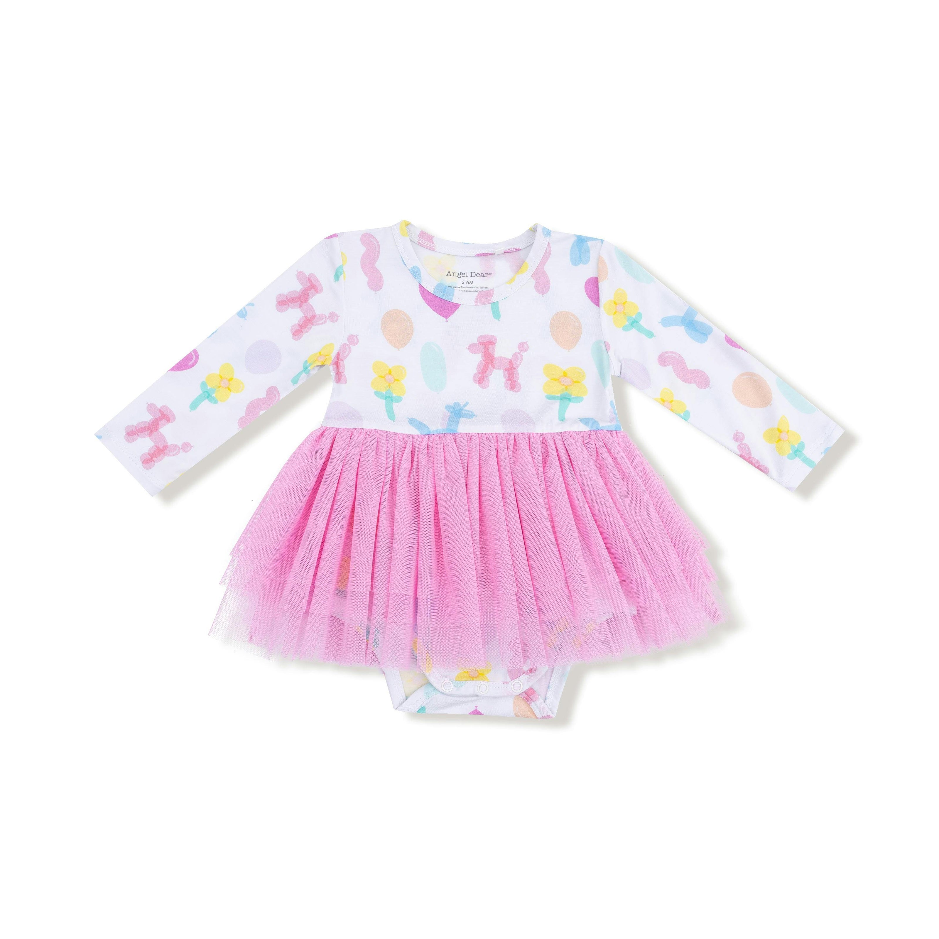 Balloon Animals - Pink - Long Sleeve Tutu Bodysuit