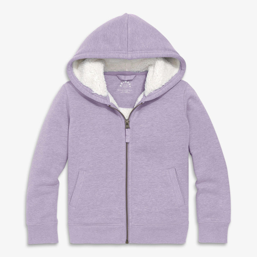 Kids teddy fleece-lined zip hoodie