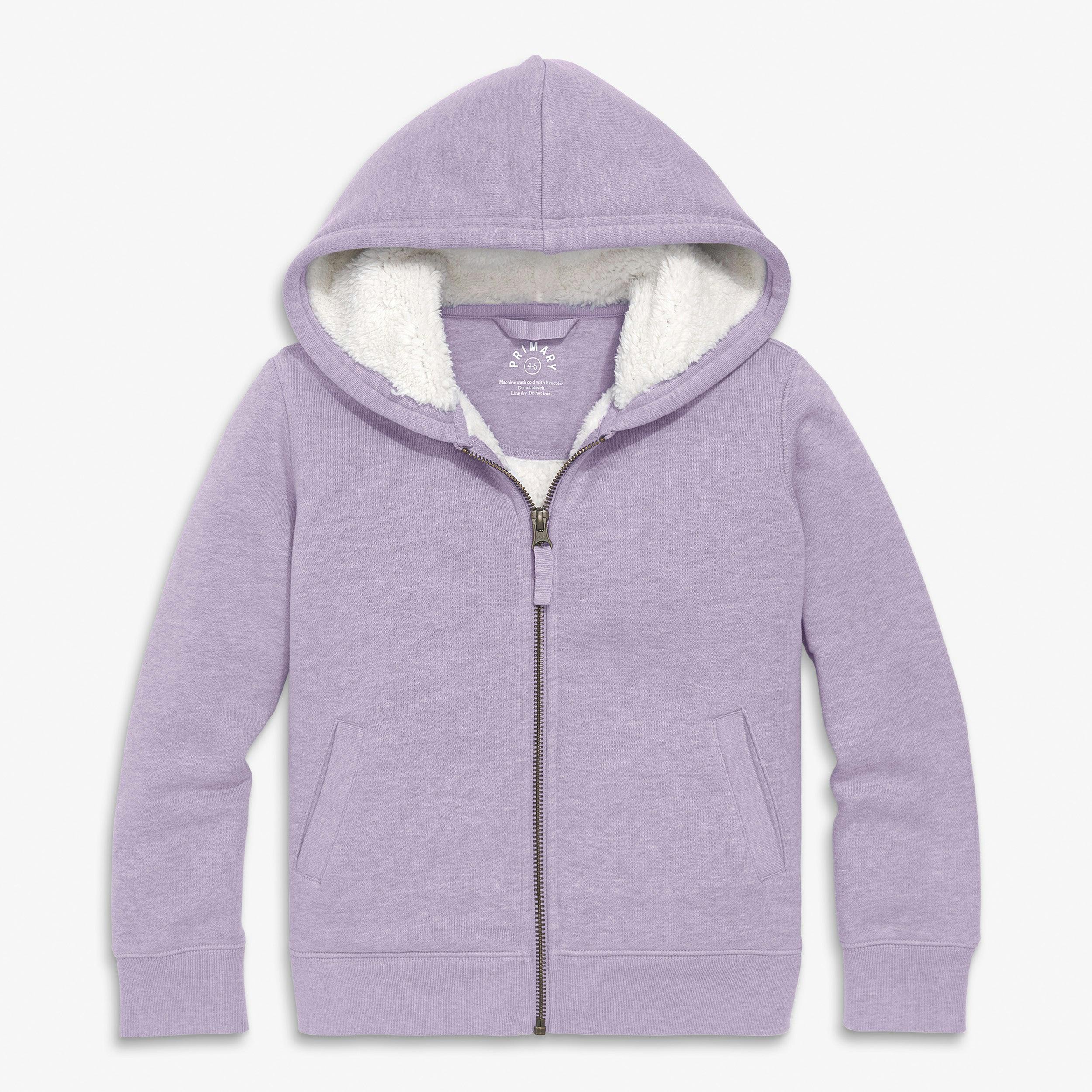 Kids teddy fleece-lined zip hoodie