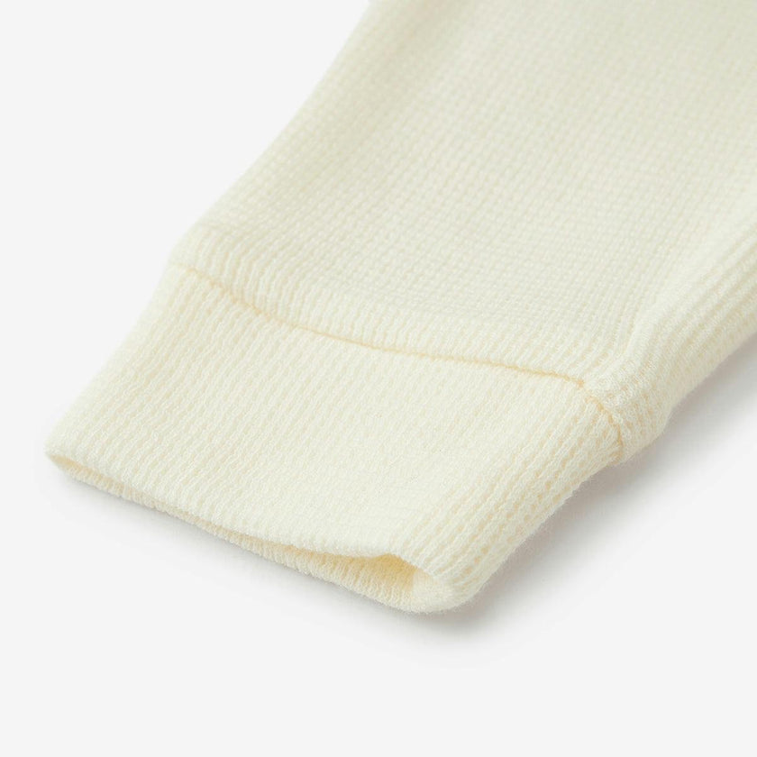 Cream Waffle Zipper Pajama