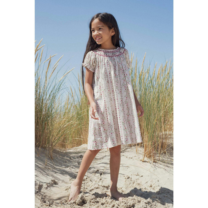 Dress Cherry Hand-Smocked Roses Farandole, Florals