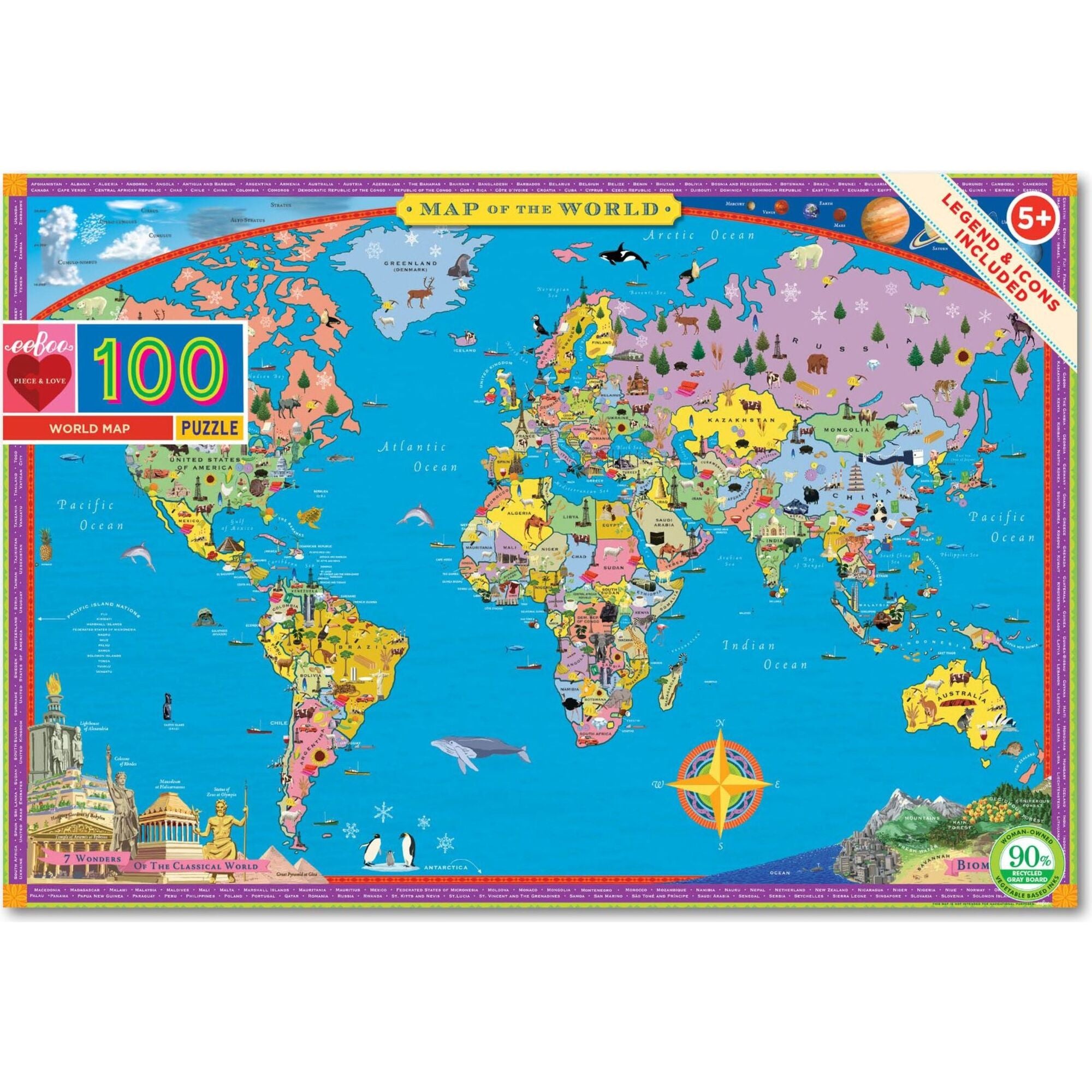 World Map 100 Piece Puzzle