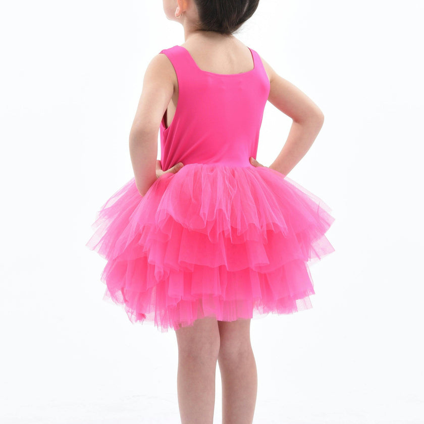 Pink Rouge Solid Tutu Dress