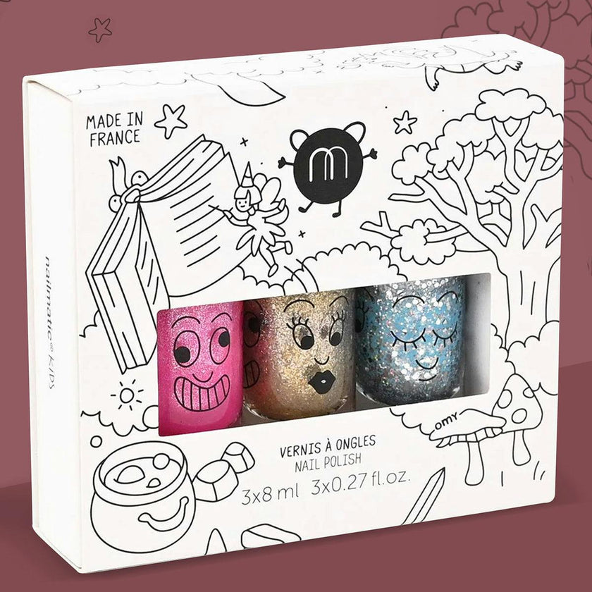Nail Polish for Kids Set of 3 PINKY AURORA LUNA