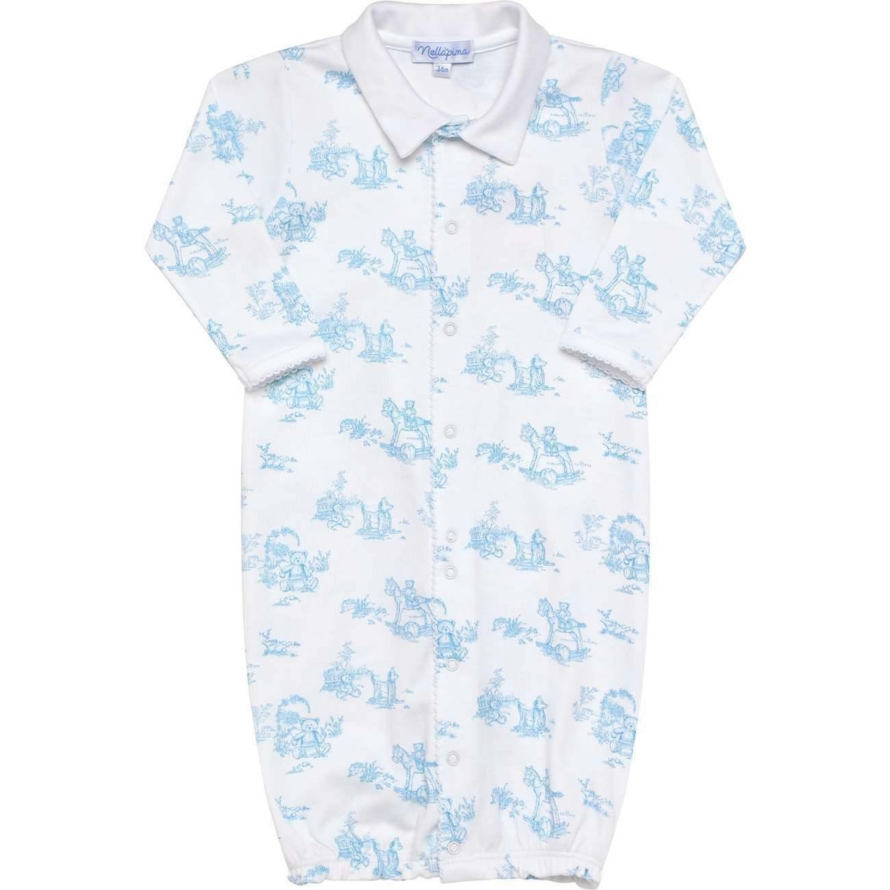 Blue Toile Baby Converter Gown