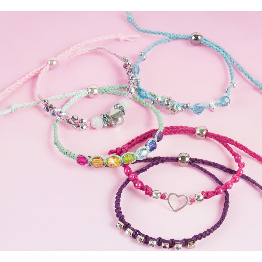 Rainbow DIY Bling Bracelets Kit - Create 5 Unique Cord Charm Bracelets
