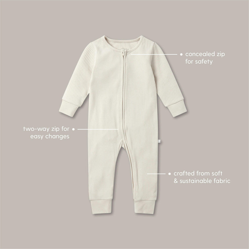 Ribbed Clever Zip Snug Fit Pajamas