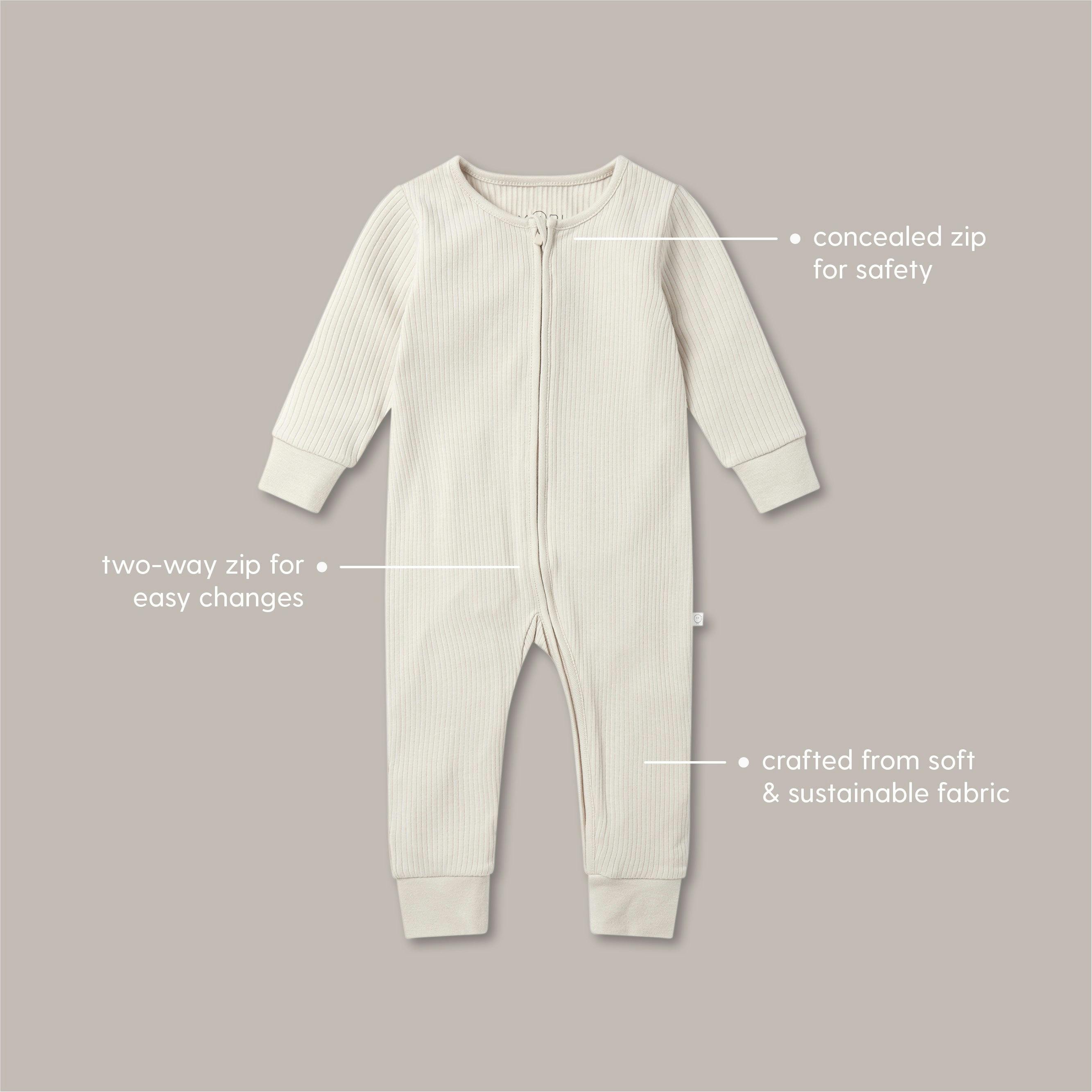 Ribbed Clever Zip Snug Fit Pajamas
