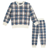 Navy Plaid Sweatshirt & Jogger Set
