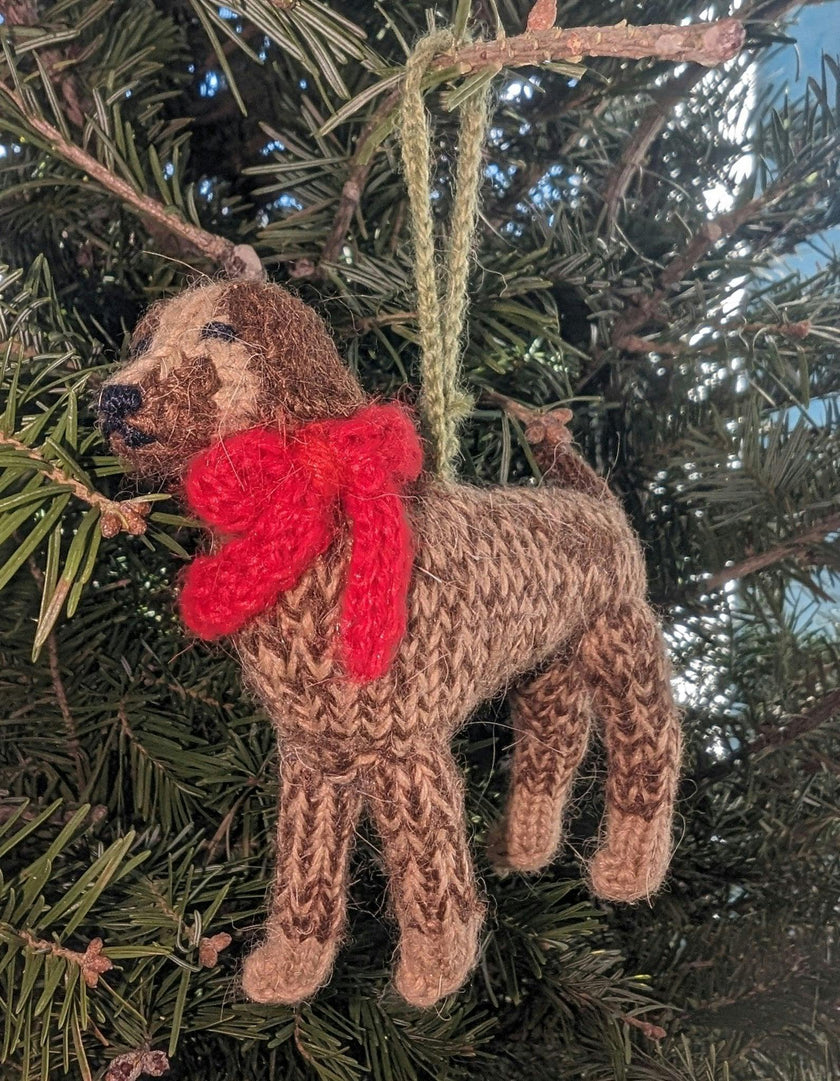 German Short Haired Pointer Dog Hand Knit Christmas Ornament