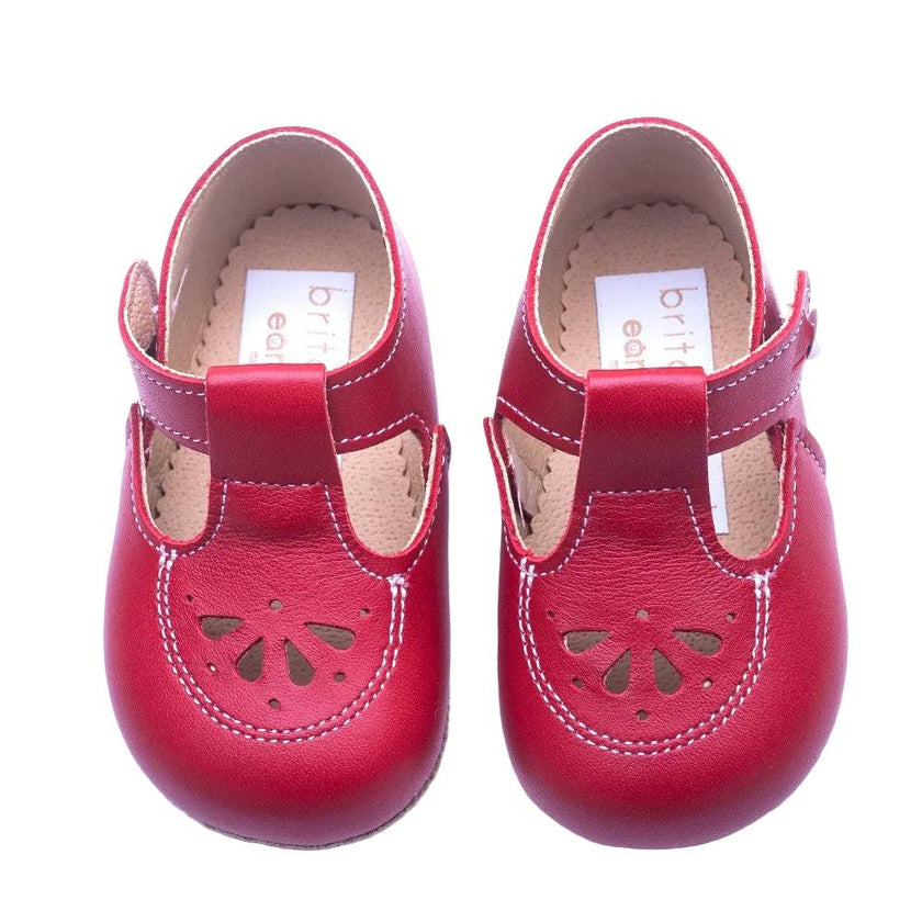 Robin British Pre-Walker Baby Shoes - Pillar Box Red