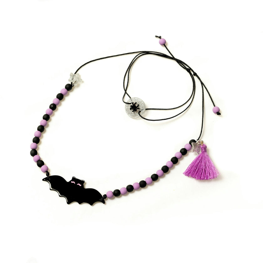 Starry Bat Beaded Necklace