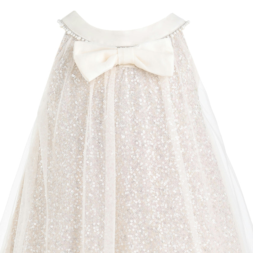 Beige Tansy Petal Cascade Dress