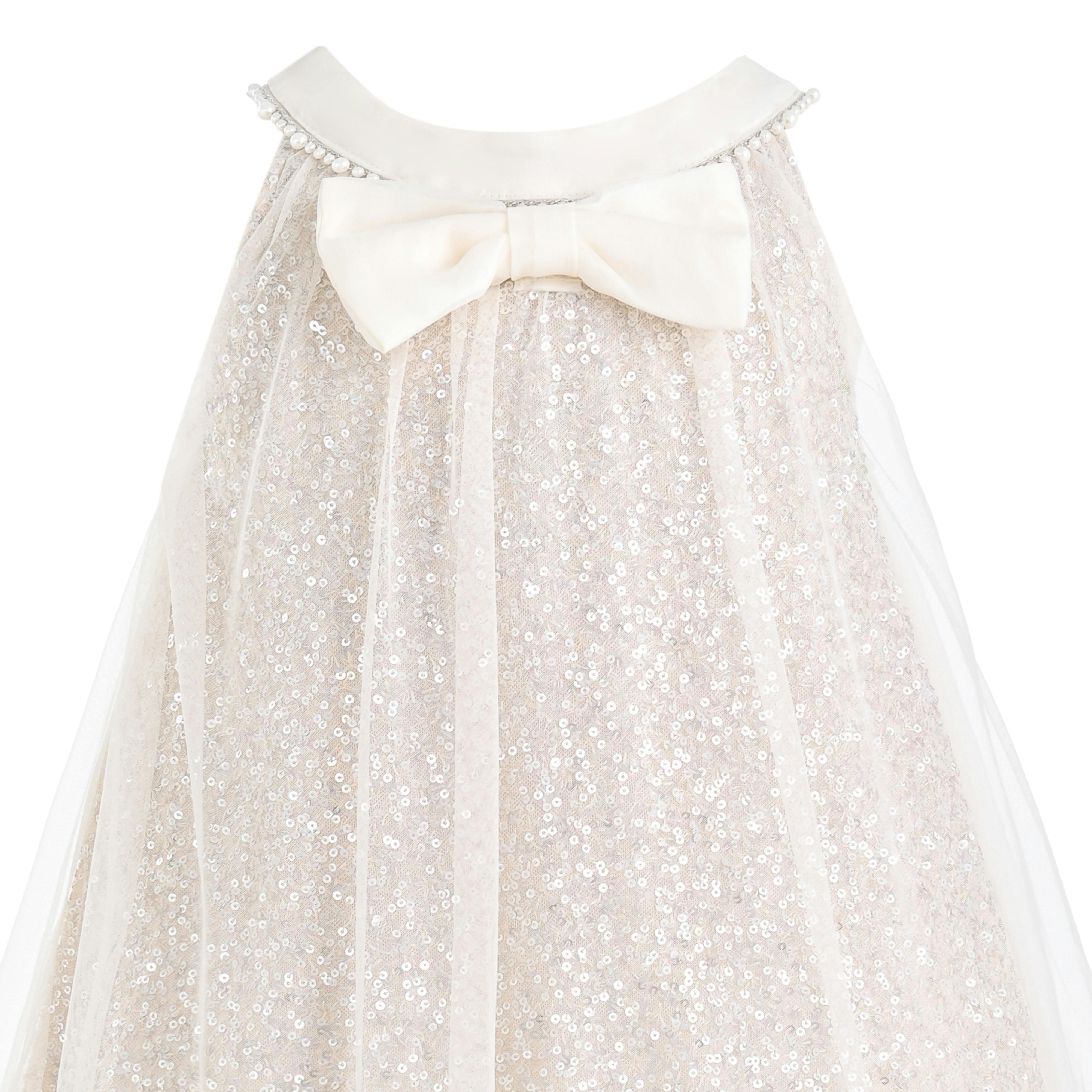 Beige Tansy Petal Cascade Dress
