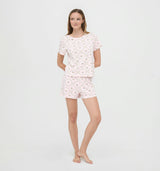 The Nina Pajama Set - Light Pink Trellis