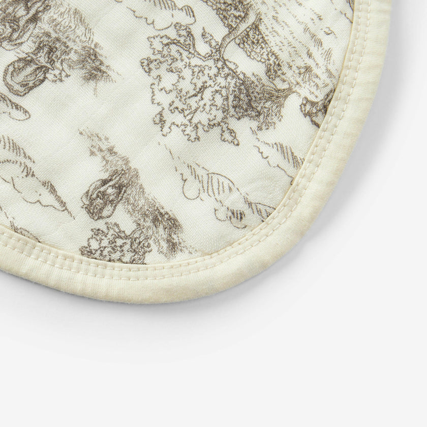 Country Toile Contour Four Layer Burp Cloth
