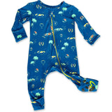 Monaco Blue Bamboo Convertible Footie