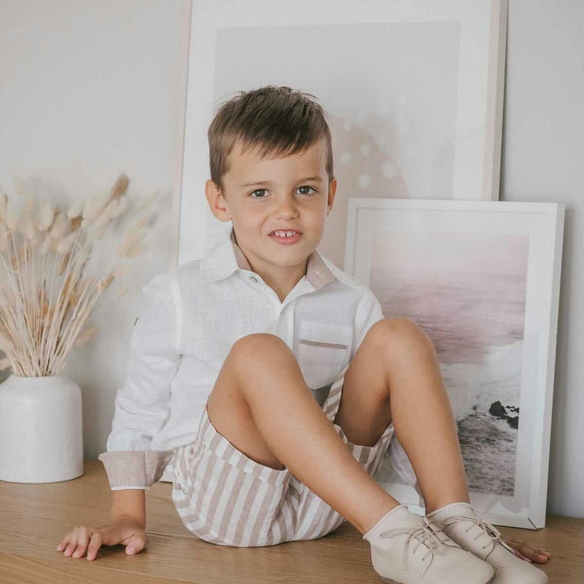 Ashton Striped Linen Shorts and Top Set