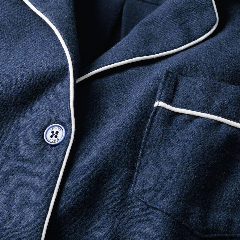 Kid's Flannel Pajama Set in Navy